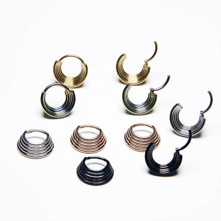 2022 Hot Selling Woman Body Piercing Jewelry Multilayer Ring 316L Stainless Steel Jewelry Clicker Septum Nose Ring