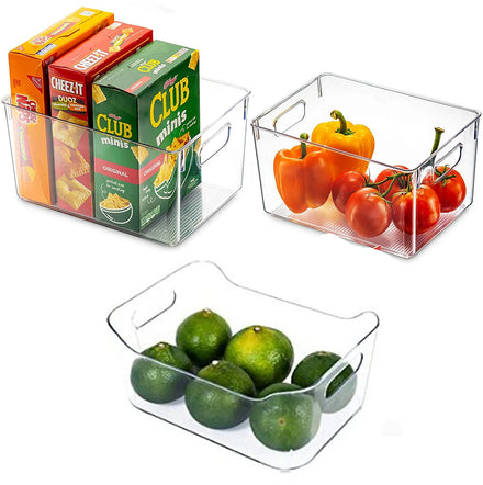 3-Piece Household Food Grade PET-Free Pulling Refrigerator Storage Box Plastic Storage Drawer for Refrigerator