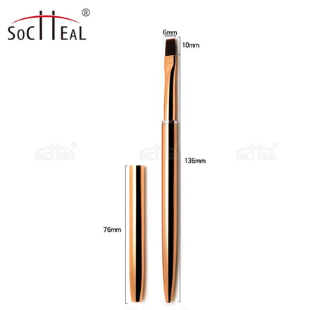 Custom Rose Gold Nail Brush Gel Flat Oval Liner 3D Small Oval Nail Brush for Nail Art