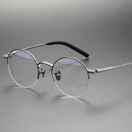 Optical Frame Reading Glasses Retro Bridge Eyewear Semi Rimless Titanium Spectacles Montures Des Lunettes
