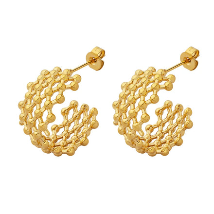 Factory Direct Sales Dream Catcher C-shaped Earrings Friendship Stainless Steel Non Fading Earrings