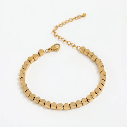 Fenny 18K PVD Gold Plated Holiday Gift Waterproof Block String Bracelet Ready to Ship Stainless Steel Jewelry Wholesale