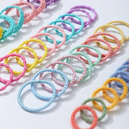 Wholesale Sweet Fashionable Cute Children Colorful Original Polyester Fiber Hair Accessories Elastic Hair Bands Scrunchies for