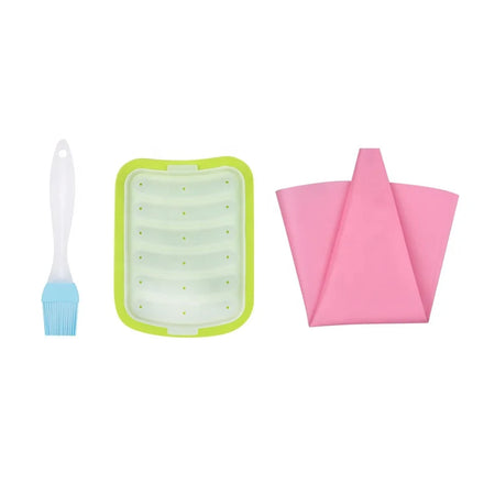 6-Cavity Eco-Friendly Silicone Cake Mold Homemade DIY Sausa Mould Hot Dog Maker Oil Brush Piping Bag Baking Kitchen Essential