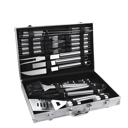 Stainless Steel Barbecue Tool Set with Aluminum case Outdoor Camping(3pcs/5pcs/10pcs/18pcs/26pcs)
