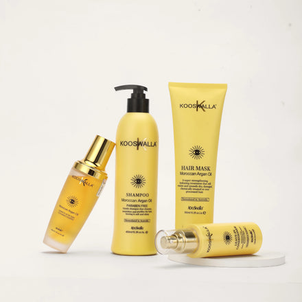 Private Label Kooswalla Sulfate Free Natural and Organic Shampoo and Conditioner Hair Mask Argan Oil Set