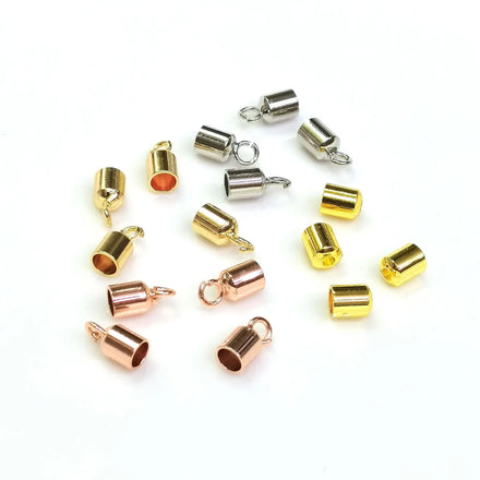 Gold Color-preserving Sticky Rope Buckle Hand-beaded 3mm Hole Hanging Bell Round Leather Rope Buckle Tassel Link Head