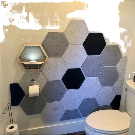 Self Adhesive Sound Absorbing Hexagon Acoustic Wall Panels Polyester Acoustic Panels Pet Felt Soundproof Wall Panel