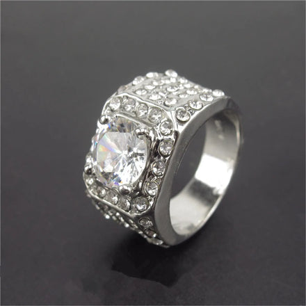 Fashion 18K White Gold Band Engagement Wedding Men Women Ring Jewelry Gift Size 5-12