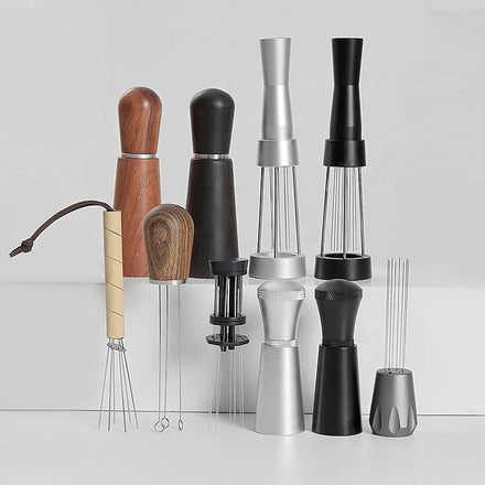 Espresso Accessories Eco-Friendly Natural Wood Handle Professional Barista Stirring Tool WDT Tool Stand Coffee Needle Kisshome