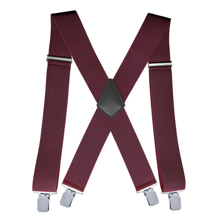 Men's Heavy Duty 5cm/2 Inch Wide Work Suspenders with 4 Strong Adjustable Elastic Clips Big Size Trouser Braces Straps