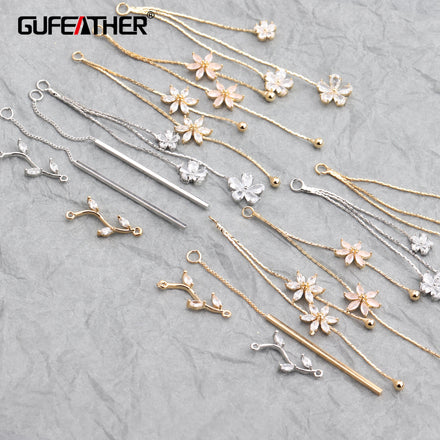 M579 10pcs/lot Jewelry Accessories Pass REACH Nickel Free 18k Gold Plated Zircon Jewelry Findings for DIY Earrings in Bag