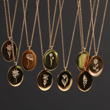 Index Pendant Necklace Wholesale Stainless Steel High Mirror Polish Blank Style Free Laser Engrave Fashion Cute 18K Gold Plated