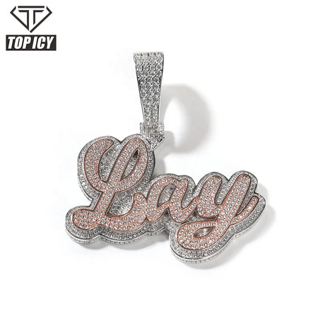 Top Icy 2-Layer Zircon Name Necklace Custom Initial Letter Pendant with Rope Chain for Engagement and Weddings New Arrival