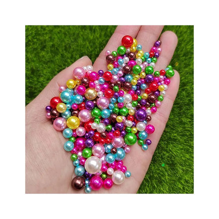 4/6/8mm Mixed Size Round Acrylic Pearl Beads No Hole Colorful Loose Spacer Bead 100g Home Party DIY Embellishment Decor
