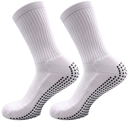 Custom Knitted Terylene Youth Athletic Grip Socks Wholesale Crew Football Soccer Basketball Tape Design Sweat-Absorbent