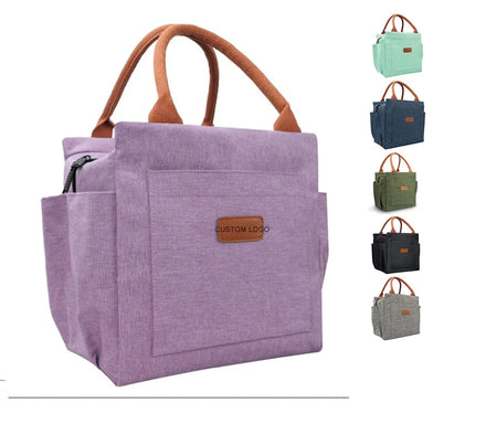 Fashionable Durable Portable Polyester Tote Bag New Style Waterproof Thermal Insulated Lunch Cooler Side Pockets Reusable