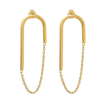 Wholesale Women's Trendy Stainless Steel Earrings Metallic Chain Fashion Jewelry for Party Gift Wedding Engagement