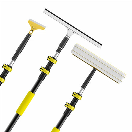 Extentool 3 in 1 Long Handled Window Cleaning Squeegee Pole Telescopic Window Washing Kit