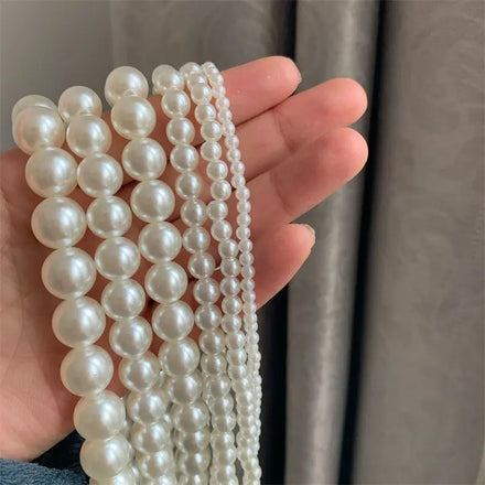 Freshwater White Pearl Beaded Statement Necklace 6mm 8mm Elegant Lady Pearl Choker Necklace for Women Party Wedding Jewelry