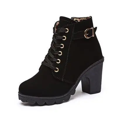 Winter Autumn Boots Women High Heeled Boot With Fur Outside High Heels Boots Shoes