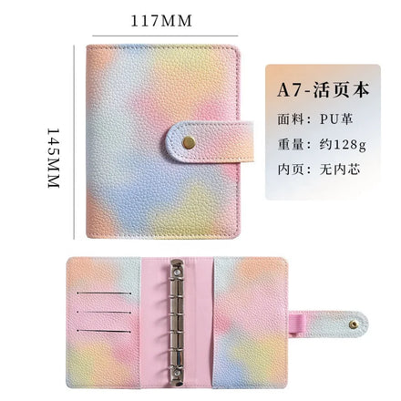 New Macaron Office School Spiral Notebooks Zipper Pocket Cash Budget Notepad Stationery Diary A7
