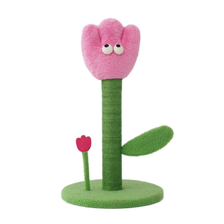 Hight Quality Simple Practical Cat Tree Sisal Yellow and Pink Color Tulip Cat Scratching Board