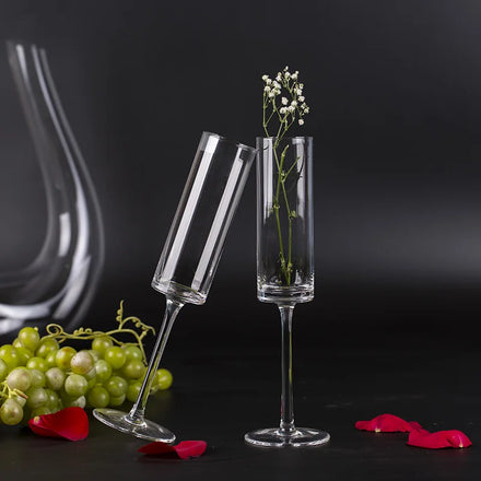 High Quality Transparent Luxury Handmade Drinking Long Stem Champagne Glasses Goblet for Wedding Party