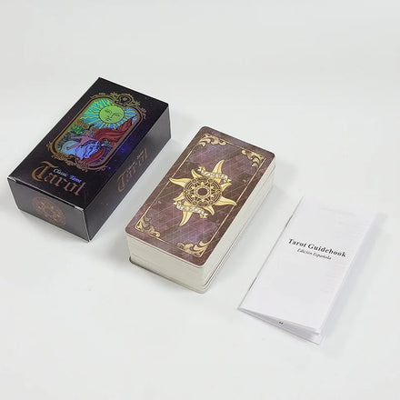 Brand New Waterproof Laser Film Classic Tarot Spanish Tarot Deck Cards and Books 78 Cards With Book