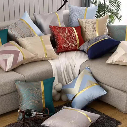 Amity 45x45cm Jacquard Square Pillowcase Modern Home Hotel Cushion Cover Polyester Splicing Patchwork Pillow Cover