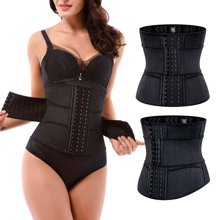 Wholesale Plus Size Breathable Steel Bone Latex Waist Trainer Corset Waist Cinchers Body Slimming Sauna Sweat Belt Wrap Sheath