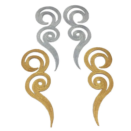 Clouds Gold and Sil Color Appliques Sticker Iron-on Embroidery Hot Press With Glue Diy Stage Clothing Dress Garment Patches