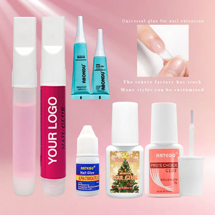 Nail Glue Mini 2 Gram As a Trial Pack Light Pink Color for Nails Press on Paste Rhinestone Strong Adhesive Glue
