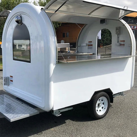 Street Kitchens Towable Fiberglass & Aluminum Food Truck Donut Coffee Trailer for Snack Food Vending