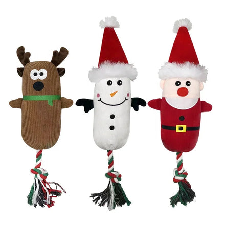 Dog Plush Toy Christmas Wholesale Squeaky Dog Toys with Rope for Dog