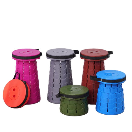 Upgraded Collapsible Stool Bench Adult Portable Retractable 600lbs Telescopic Foldable Stool for Outdoor Fishing Hiking