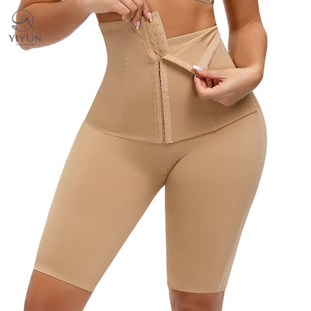 Plus- Size High Waist Butt Lifter Body Shaper Belly Control Shapewear Shorts Thigh Slimmer Girdle Panties With Hook for Women