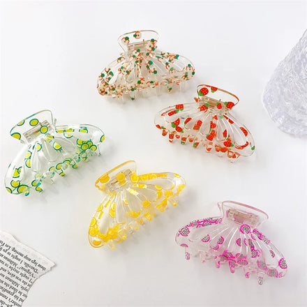 Korean Version Large 9cm Clip Fruit Series Acrylic Hair Clip