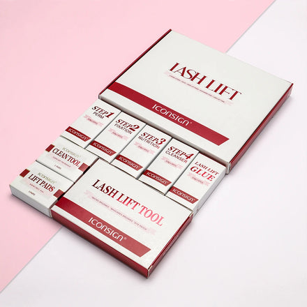 Iconsign Private Label Eyelash Perming Kit Sodium Bromate Free 5in1 Lash Lift Solutions Sachet With Lash Lift Silicone Shield