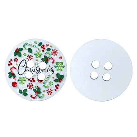 2023 DIY Customized Logo Printable Christmas Memorial Buttons Sublimation Blank Santa Claus Button