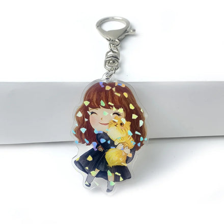 Anime Custom Cartoon Cute Manufacturing Glitter Keychain Holographic Personalized Surprise Charm Acrylic Keychain