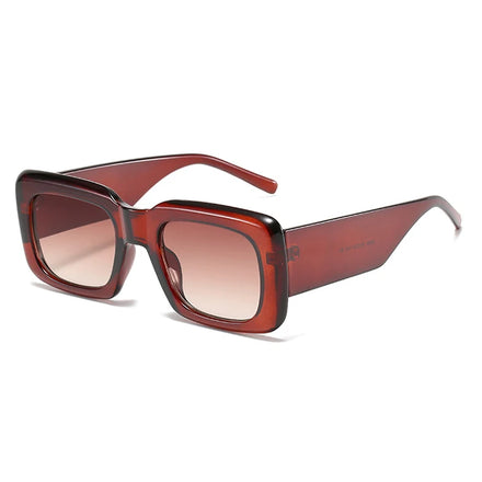 Trendy Small Frame Rectangle Women Sun Glasses Custom Logo Orange Eyeglasses UV400 Vintage Shades Sunglasses Female
