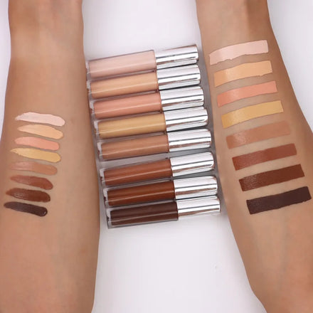 Custom Logo Full Coverage Concealer Private Label Cream Makeup Vegan Waterproof High Definition Liquid Concealer for Dark Skin