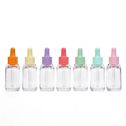 Sunshine New Design 1oz Thick Wall for Clear PET Serum Dropper Bottle Thick Wall Empty Container for Skincare Cosmetic Packaging