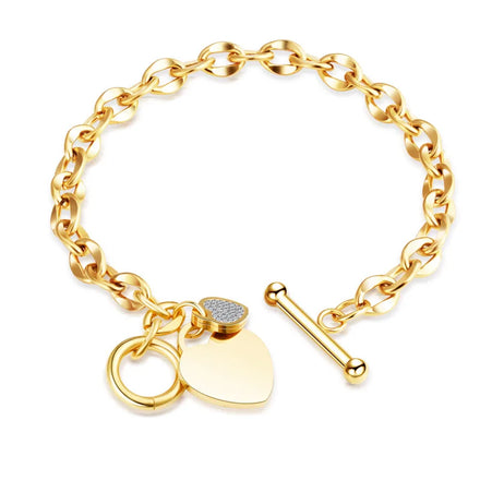 Personality Versatile Steel Jewelry OT Buckle Popular Titanium Steel Bracelet Double Layer Bracelet