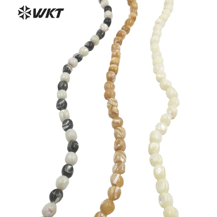WT-G326 Women Jewelry DIY Round Shell Beads for Necklace Bracelet Earring Design Findings in 40cm Long