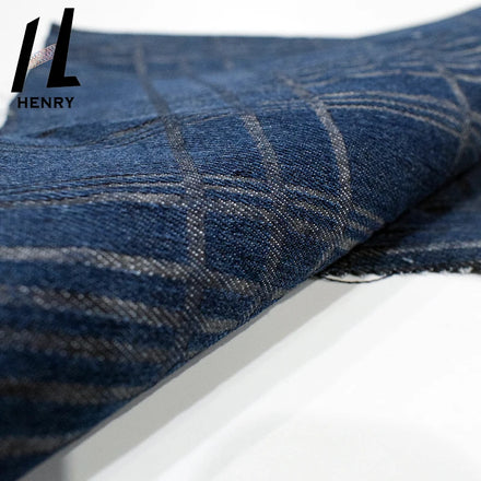 Henry Factory Suppliers Blue Jacquard Elastic Printed Jeans Fabric by the Yard