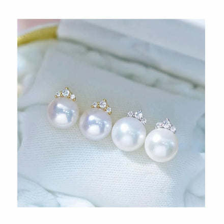 E2091 10-11mm DIY Natural Freshwater Pearl Charm Earrings Mounting Accessory 925 Sterling Silver Gold Plated Jewelry for Women