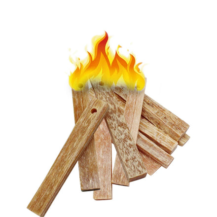 Camping Natural Firelighter Wood Stoves Combustion Tinder Light Fire Fatwood Stick Drilled Hole 11g 1.5cm X 10cm