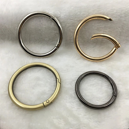 Customized Bag Accessories Metal Circle Snap Clip Hook Spring O Ring Gate Clasp for Keychain Handbag